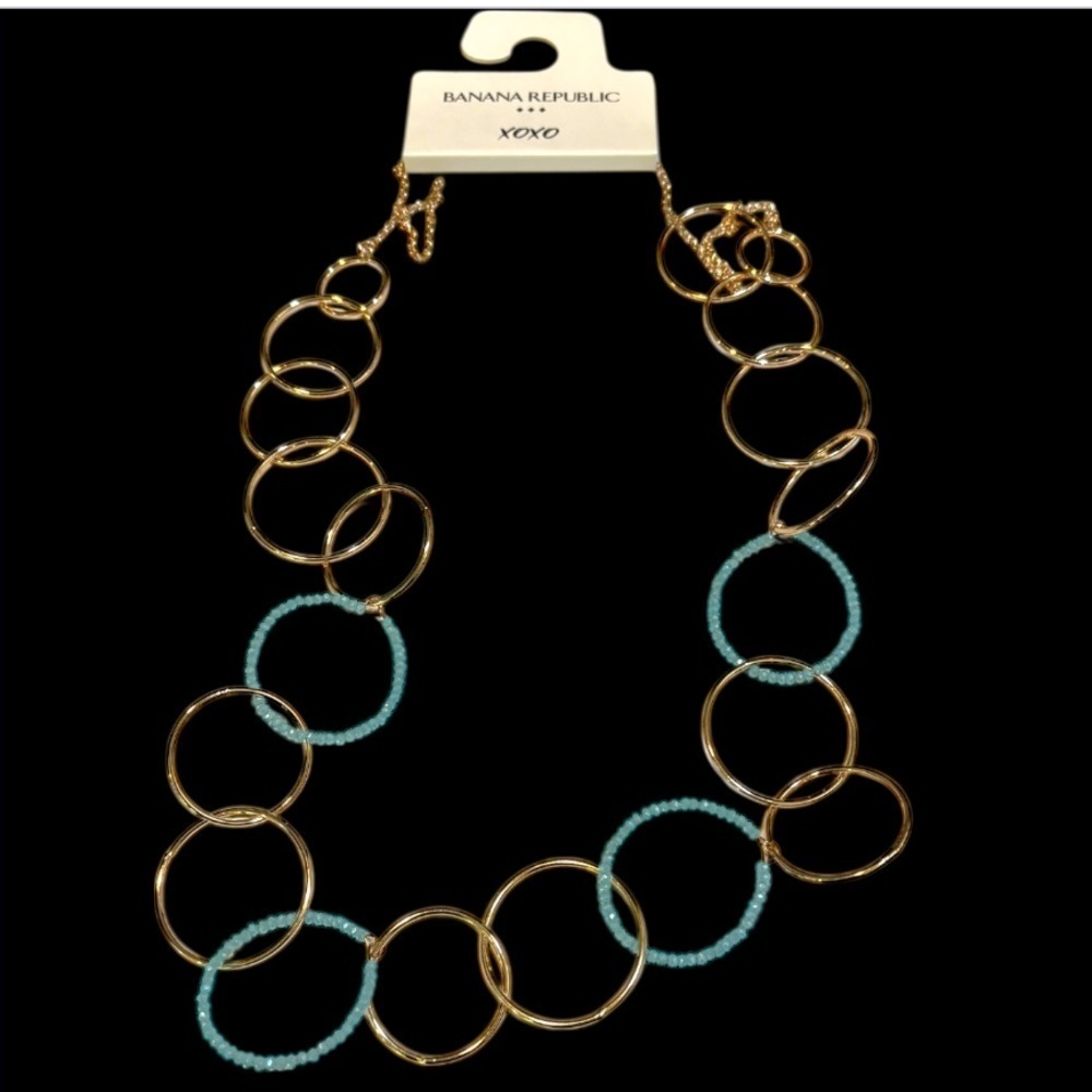 Banana Republic Gold and Turquoise Necklace